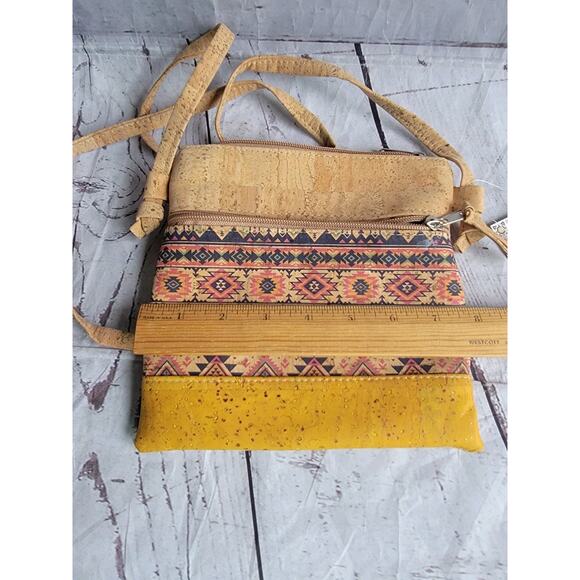 Cork Crossbody Handbag Lightweight Bag, 8in x 7.5in Portugal New Boho Style - Picture 8 of 8